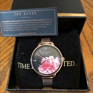 NWT Ted Baker Rose Gold floral watch